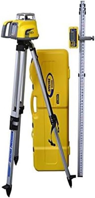 Spectra Precision LL300N-2 Laser Level, Self Leveling Kit with HL450 Receiver, Clamp, 15' Grade Rod / Inches and Tripod , Yellow