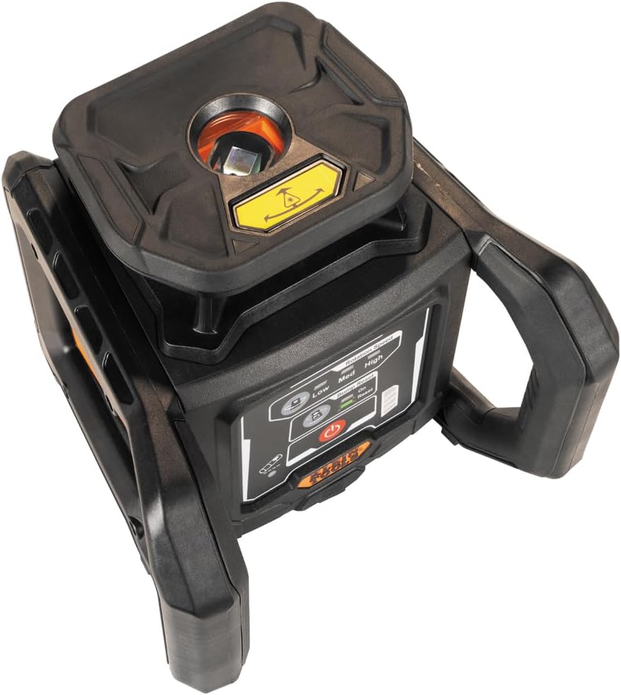 Klein Tools 93RLS Green Self-Leveling Rotary Laser Level Kit, Horizontal/Vertical with Plumb Spot, 1150-Foot Range, Rechargeable, Tripod, Detector, 9-Foot Grade Rod, Carrying Case, ≤ 5mW Class 3R